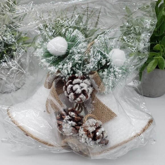 White Burlap Foam 10" NIB Vintage Christmas Bells Hanging Pendant Decoration - Picture 5 of 6